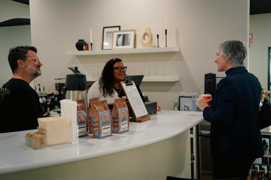 The Café Cómodo espresso bar inside K. Rae Salon and Spa